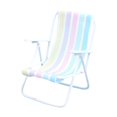 thumbnail image 1 of Bunblic 1/12 Beach Chair Metal Mini Chair for Fairy Garden Architectural DIY Project Stripes, 1 of 8