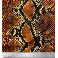 thumbnail image 3 of Soimoi Orange Rayon Crepe Fabric Leopard & Snake Animal Skin Print Sewing Fabric Yard 46 Inch Wide, 3 of 3