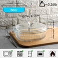 thumbnail image 2 of AMERTEER Elegant Glass Casseroles with Lids Set  Ribbed Oval Roaster  Transparent Covered Cookware  Versatile Deep Glass Food Containers  50oz & 85oz  for Baking  Cooking  Oven & Microwav, 2 of 6