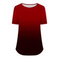 thumbnail image 4 of TNDBKQWR Liquidation Hauts pour Femmes Hauts de Printemps pour Femmes Haut de Printemps pour Femmes Manches Courtes Col Rond Hauts pour Femmes Vêtements de Base pour Femmes, Multicolore-4, m, 4 of 4