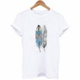 thumbnail image 3 of EGNMCR T-Shirts pour Femmes Mode Femmes T-Shirt à Manches Courtes Imprimé Plume Haut Décontracté Tee Blouse, 3 of 3
