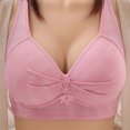thumbnail image 2 of Birdeem Womens Non Steel Ring Style Printed Gathered Middle Button Breathable Underwear Daily Bra, 2 of 5