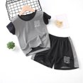 thumbnail image 2 of MIASHUI Boys Loose Athletic Short Sleeve Shirt and Active Mesh Shorts Set,Grey,2-3 years, 2 of 3