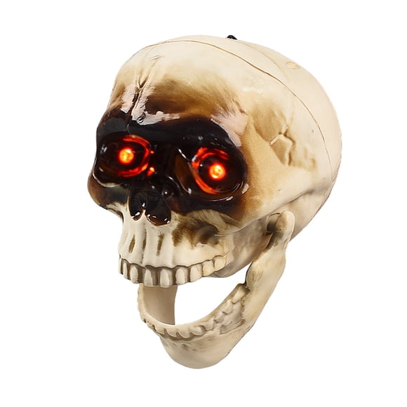 Motion Sensor Skull Halloween Decor Talking Skull With Red Eyes Halloween Prop For Indoor Outdoor Halloween Party Haunted House Decor Halloween Decorations