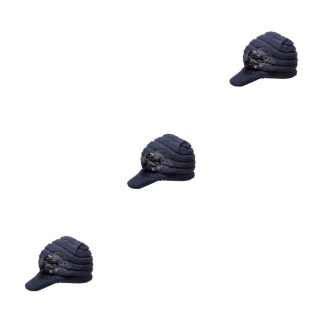 Wweixi Warm Up In Style With Fashionable Wool Cap For Cold Weather Knitted Hats Knitted Caps Funny Hat Wool Hat Ear Protectors dark grey 3Set