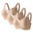 thumbnail image 2 of Kyusrd Plus Size Cut-Off Seamless Bra For Women'S 3Pcs Supportive Full Coverage Wireless Bralette Bra Adjustable Shoulder Straps Bra Soild Color Everyday Athletic Sport Bra, 2 of 9