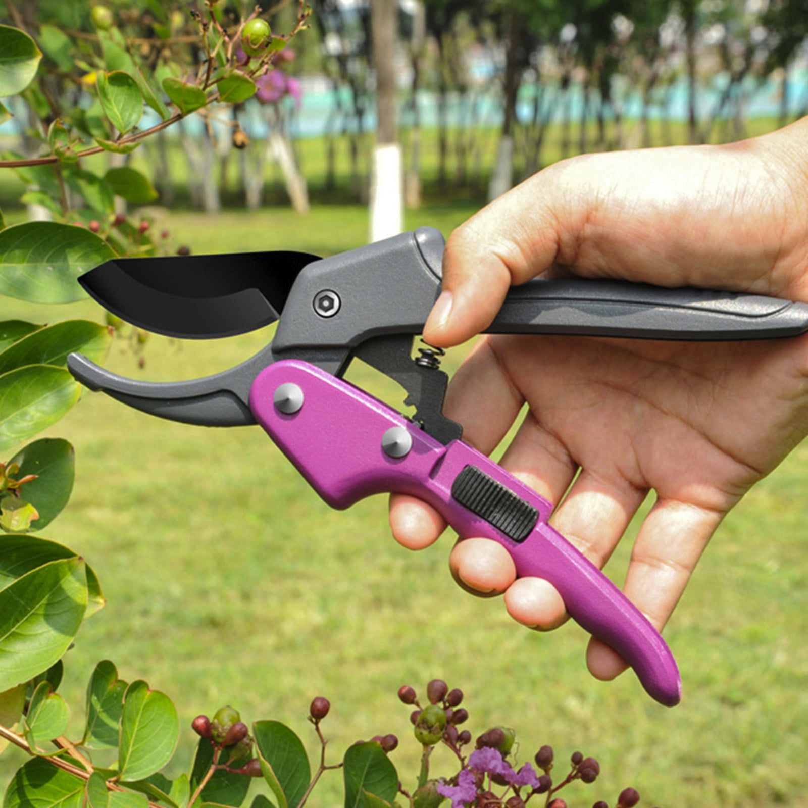 Birdeem Pruning Shears for Gardening, Garden Pruning Shears Stainless Steel Blades Handheld Pruners Save Effort Easy To Work Pulley Lever -Pruners Bypass Pruning Shears for Your Garden