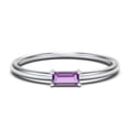 thumbnail image 1 of East-West Stackable Baguette Birthstone Ring - Amethyst (February), 1 of 5
