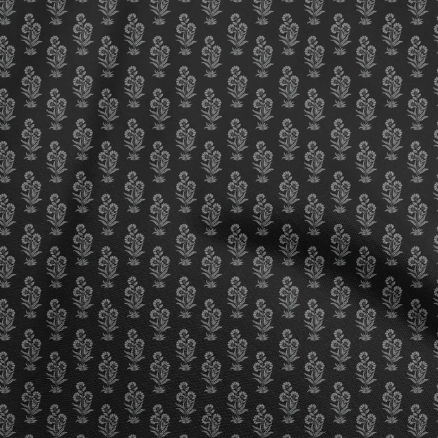 oneOone Viscose Chiffon Black Fabric Asian Block Craft Projects Decor Fabric Printed By The Yard 42 Inch Wide