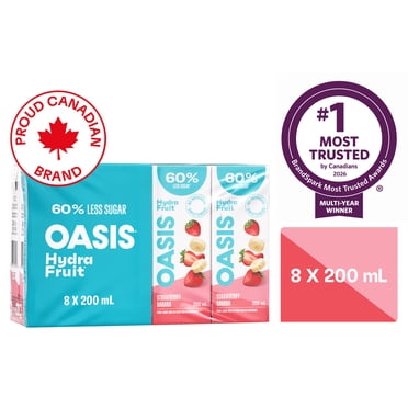 Oasis HydraFruit Strawberry Banana Fruit Juice 8 x 200 ml