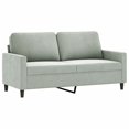 thumbnail image 2 of vidaXL 2 Piece Sofa Set with Cushions Light Grey Velvet, 2 of 4