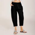 thumbnail image 2 of Women High Waisted Wide Leg Pants Drawstring Elastic Trousers Comfy Straight Leg Long Pants With Pockets, 2 of 6