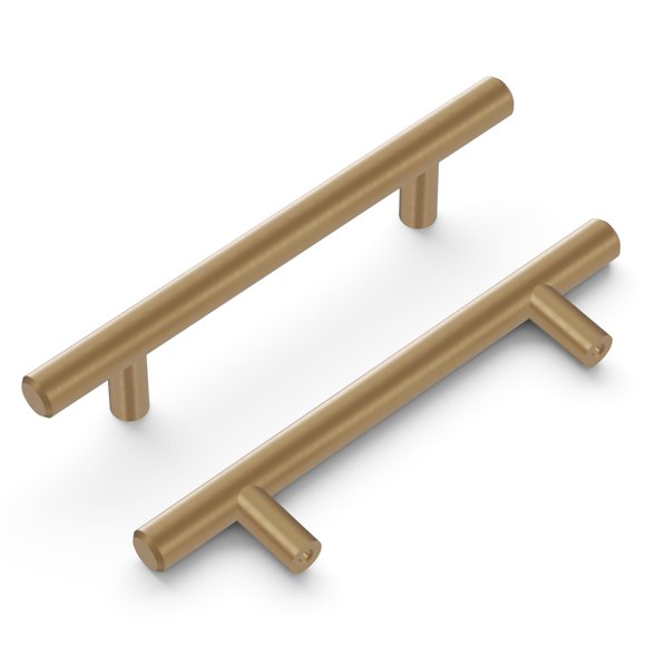 Hickory Hardware Bar Pulls Collection Pull 3-3/4 Inch (96mm) Center to Center Champagne Bronze Finish (10 Pack)