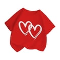 thumbnail image 3 of PMVFHDE T-Shirt d'Été à Manches Courtes pour Filles - Haut Décontracté à Col Rond avec Imprimé Graphique, T-Shirt en Coton Respirant pour Superposition pour Tout-Petits à Préados Rouge, 7-8 Ans, 3 of 5