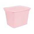 thumbnail image 1 of Sterilite 68 Liter Tote, Plastic Storage Bin with Snap-on Lid, Stackable, Pink, 1 of 6