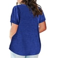 thumbnail image 3 of asjyhkr Plus Size Womens Summer Tops Short Sleeve T Shirts Loose Stretch Soft Comfy Tees Solid Basic Blouses, 3 of 6