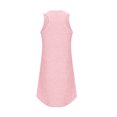 thumbnail image 4 of Mrat Débardeurs de Gym Femme Robe d'Été Décontractée Boho de Plage Col Rond Sans Manches Ample Robes Débardeurs Mignonne Mini-Robe Asymétrique S-402 Rose-A TTG, 4 of 8