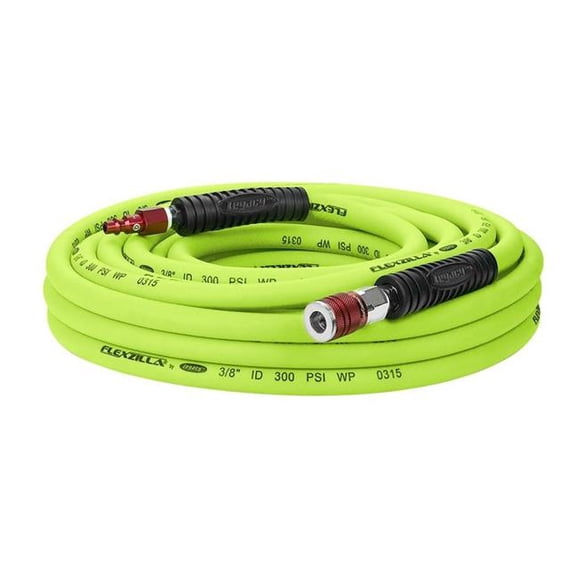 Flexzilla HFZ3835YW2D 0.375 in. x 35 ft. Air Hose with Coupler Plug Type D Red
