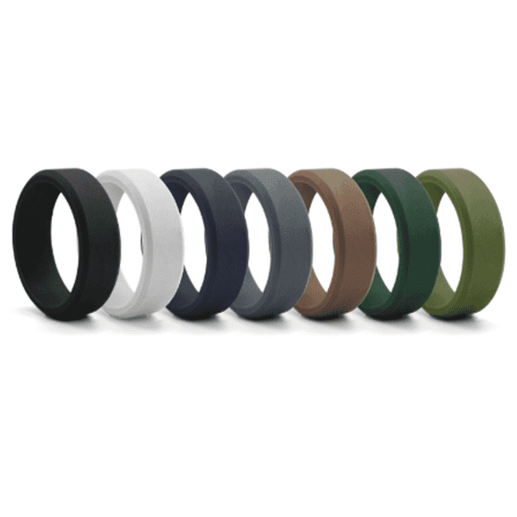 AMERTEER Silicone Ring Hypoallergenic Design Rings for Women Lightweight and Convenient Mens Silicone Wedding Band 10