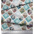 thumbnail image 3 of Soimoi Silk Fabric Frame,Jug & Flower Pot Patchwork Printed Craft Fabric by The Yard 42 Inch Wide, 3 of 3