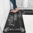 thumbnail image 1 of MeyJey Kitchen Rug Set of 2, Anti Fatigue Kitchen Mat 2 Pieces, Non Skid Waterproof Cushioned Floor Mat and Runner Rug, 17"x28"x0.4"+17"x48"x0.4", Black, 1 of 6