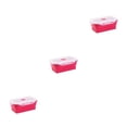thumbnail image 2 of Thinsony Gel de Silice Léger et Compact pour Conservation Scellée en Déplacement Boîte à Lunch pour Micro-Ondes Boîte à Lunch en Silicone Rouge 1200 ml Ensemble de 3, 2 of 6