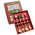 thumbnail image 2 of Oleegame 2PC Stainless Steel Cutlery Set Christmas Tableware Set Stainless Steel Spoon Gift Set Dessert Spoon Fork Coffee Spoon Christmas Pendant Spoon Tableware Set Gift, 2 of 9