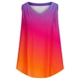 thumbnail image 4 of Plebaso Womens Tank Tops V Neck Gradient Lightweight Eyelet Shirts Flowy Loose Summer Sleeveless Blouses, 4 of 7