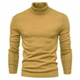thumbnail image 1 of Mrat Chandail d'Automne pour Homme Chandail Uni à Col Montant Chandail à Manches Longues Ample Chandail de Base Hauts Chandail Col Roulé Chandail Côtelé pour Homme P-106 Jaune m, 1 of 1