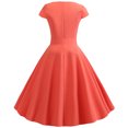 thumbnail image 3 of EGNMCR Robes d'Été Femmes Tendance 2024 Femmes Vintage Manches Courtes 50s Ménagère Décontractée Soirée Fête Bal Robe, 3 of 9