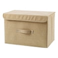thumbnail image 2 of Collapsible Storage Containers,Clothing Storage Containers Cotton and Linen Cloth Covered Storage Box Clothing and Debris Storage Artifacts Household Daily Collapsible Washing Box, 2 of 3