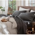 thumbnail image 1 of Bedding Sheet Set Washed Cotton Linen Like Textu Breathable Durable Soft Comfy (Dark Orange Queen), 1 of 6