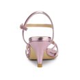 thumbnail image 2 of BLISSFUL STEP Chaussures pour Femmes Sandales à Talon Kitten à Bout Ouvert en PU avec Bride à la Cheville Ornée de Strass Rose 8,5, 2 of 7