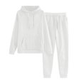 thumbnail image 1 of 2 Piece Sweatsuits for Womens Clearance Solid Color Pocket Drawstring Pullover Sweatpant Set Lounge Tracksuit Casual Plus Size Lightweight Loose Ladies Outfits Fall Winter 2023 Black L, 1 of 5