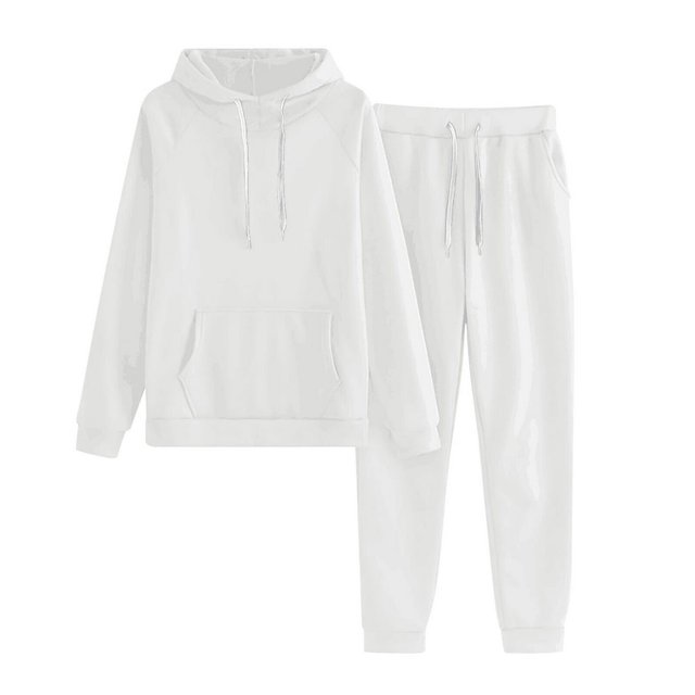2 Piece Sweatsuits for Womens Clearance Solid Color Pocket Drawstring Pullover Sweatpant Set Lounge Tracksuit Casual Plus Size Lightweight Loose Ladies Outfits Fall Winter 2023 Black L