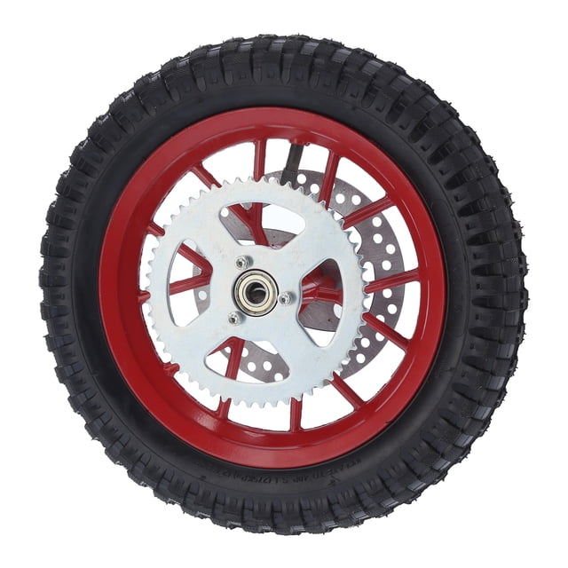Dirt Bike Rear Wheel, 12.5x2.75inch Rear Wheel Rim Tire, Anti Skid Rubber Steel Alloy Rear Wheel Assembly Replacement for 47cc 49cc 2 Stroke Dirt Bike, Mini Bike Back Wheel