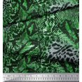 thumbnail image 2 of Soimoi Green Rayon Fabric Fish & Leopard Animal Skin Print Fabric by Yard 42 Inch Wide, 2 of 3