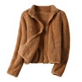 thumbnail image 1 of Women‘s Autumn And Winter Loose Plush Long-Sleeved Color Zipper Jacket, 1 of 6
