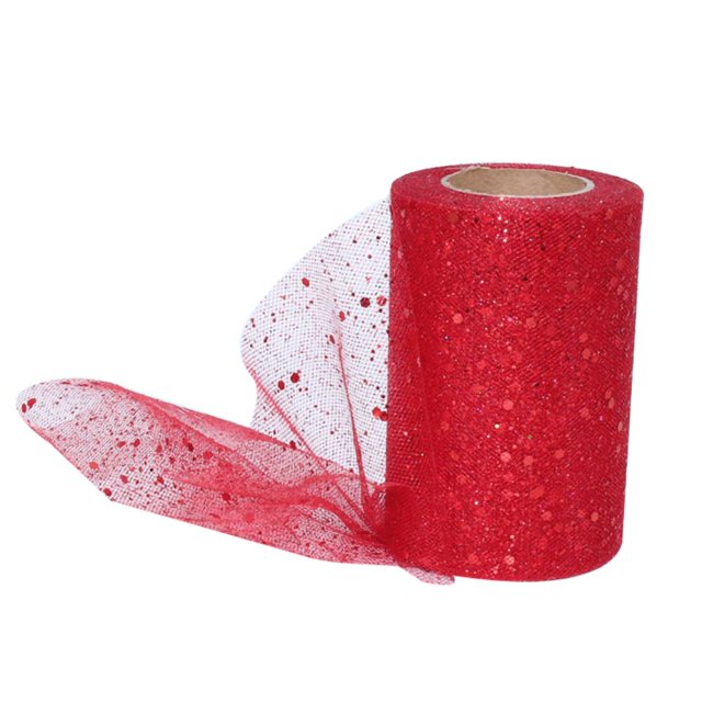 Tulle Spool Glitter DIY Creation Lightweight Sequin Tulle Roll for Halloween