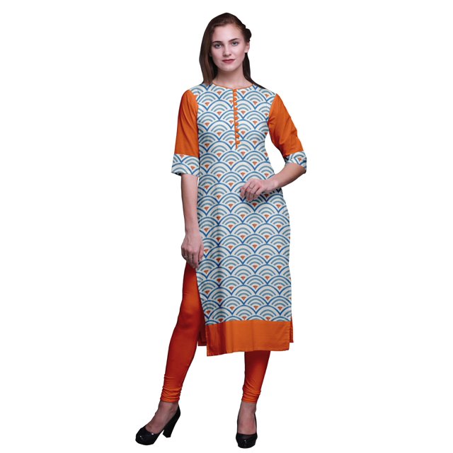 Bimba Straight Tunic Tops Women Printed Kurta Summer Tunic
