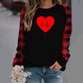 thumbnail image 1 of Pisexur Chandail en Molleton de la Saint-Valentin pour Femmes Mode Ample Imprimé Cœur Blouse à Manches Longues Col Rond Pull Décontracté, 1 of 5