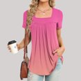thumbnail image 2 of CEHVOM Femmes Mode Imprimé Casual V-Cou Manches Courtes T-Shirt Chemisier Tops, 2 of 6