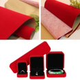 thumbnail image 3 of Back Self Adhesive Sheet Felt Velvet Velour Fabric Craft and Craft Sticker Red, 3 of 9