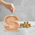 thumbnail image 5 of Danhjin Personalized Wooden Name Money Box Wooden Deposit Box Twenty Six English Letters Room Decor, 5 of 5