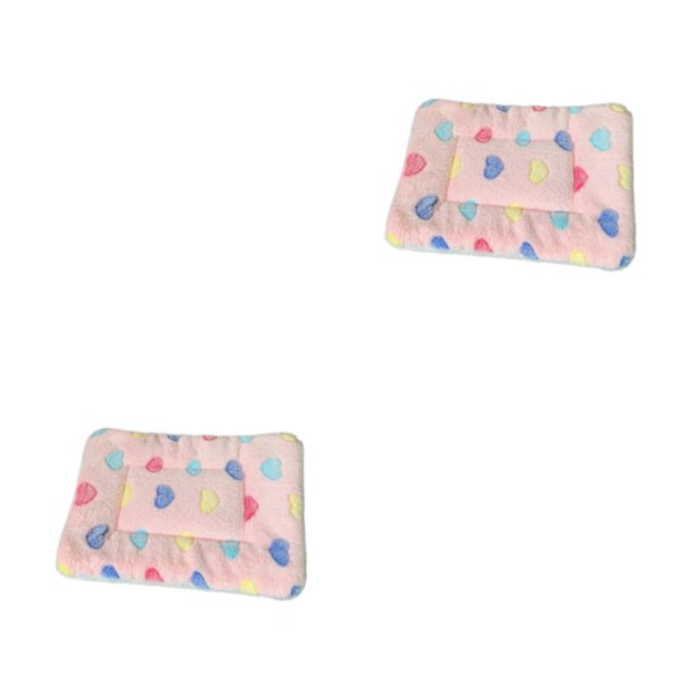 Wweixi Polyester Soft And Breathable Cartoon Sleeping Mat For Dogs And Cats Gift Cartoon Dog Sleeping Mat pink heart 30*40cm 2Set