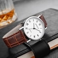 thumbnail image 2 of Classic Roman Numeral Dial Men's Wristwatch with Calendar Function and Trendsetting Leather Strap for, 2 of 5