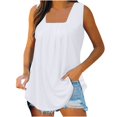 thumbnail image 1 of Timegard Camisoles pour Femmes à Encolure Carrée Plissée Sans Manches Confortables Chic Décontracté Tunique Haut Chemise Blouse, 1 of 7
