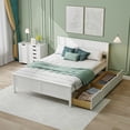 thumbnail image 2 of Gymax Full Size Wooden Bed Frame w/ 2 Storage Drawers & Under-bed Storage White, 2 of 10