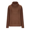 thumbnail image 4 of KIHOUT Hauts pour Femmes Printemps Hiver Mode Décontractée Couleur Unie Fendu Tricoté Pull Manches Longues Col Roulé, 4 of 6