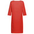 thumbnail image 4 of 2025 et Robe Courte Décontractée en Lin pour Femmes Manche Vacances Semi Décontractée Petite Robe Midi Robe d'Été Mini à Col en V pour Femmes Robe Couleur Unie Robe Décontractée pour Femmes, 4 of 7